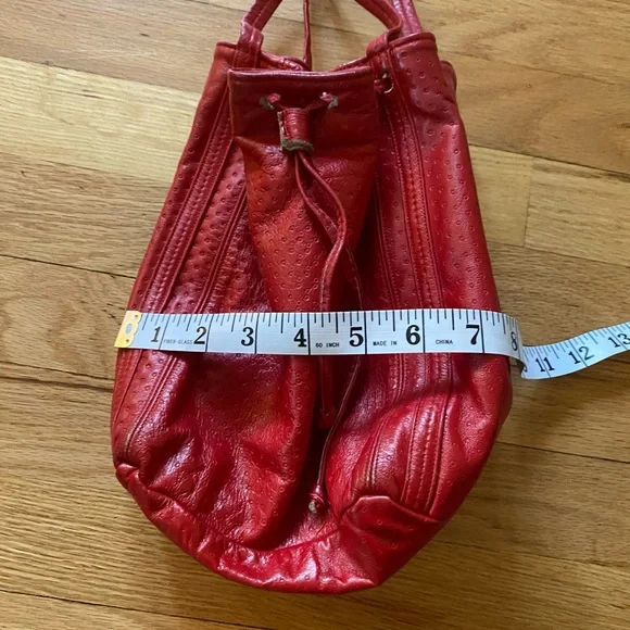 Red Leather Women's Bag - Picture 3 of 8